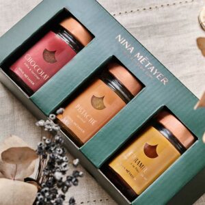 Coffret de trois pots de pates à tartiner par Nina Métayer