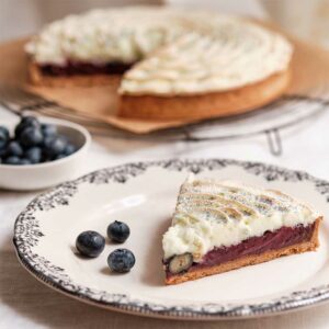 Tarte aux myrtilles meringuée